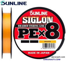 Шнур Sunline Siglon PE х8 диаметр 0,132 размотка 150м оранжевый